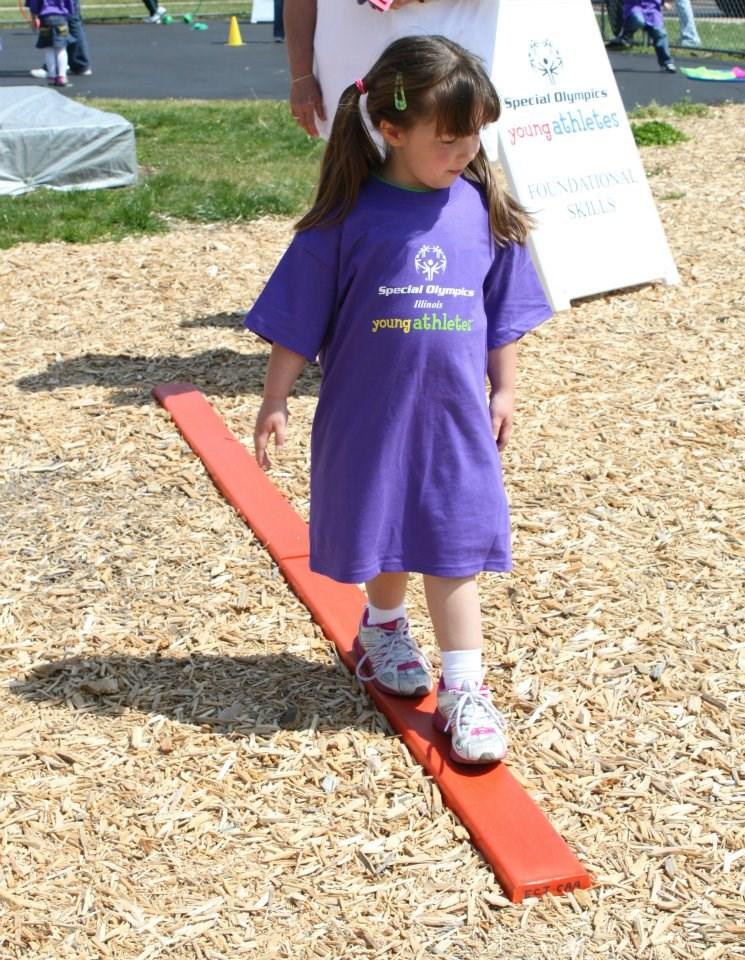 the other, and standing on one foot. balance beam balance beam, rope Follow a straight path, walking along a rope or balance beam.