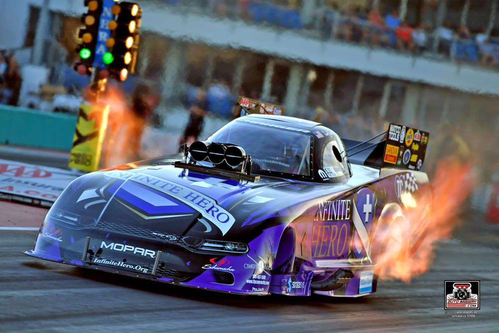 RON CAPPS Driver of the NAPA AUTO PARTS Dodge Charger R/T Qualified: No. 7 (3.986 E.T. at 317.12 ) The Results: E1: 4.024 E.T. at 314.39 defeated by John Force 3.986 E.T. at 325.