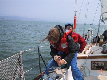 Summer 2002 Katryna on Starboard Winch on