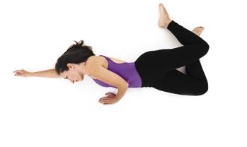 25 QUAD STRETCH (both sides) Stretch your lower arm out straight, and rest your head on it slow deep Quad stretch right Lie on your side, keeping your body as straight as possible Quad stretch left