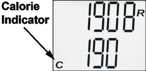 displaying RPM, Time and Calories. Each will be displayed for about 5 seconds at a time.