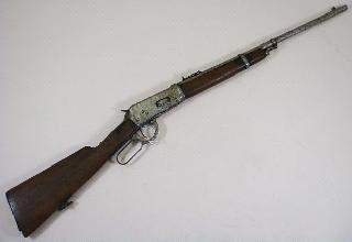 Lot # 463 463 Lefever Arms Co. double barrel shotgun. 464 Winchester.35 caliber rifle. Lot # 465 465 19th century engraved double barrel shotgun, H.E. Pollard.