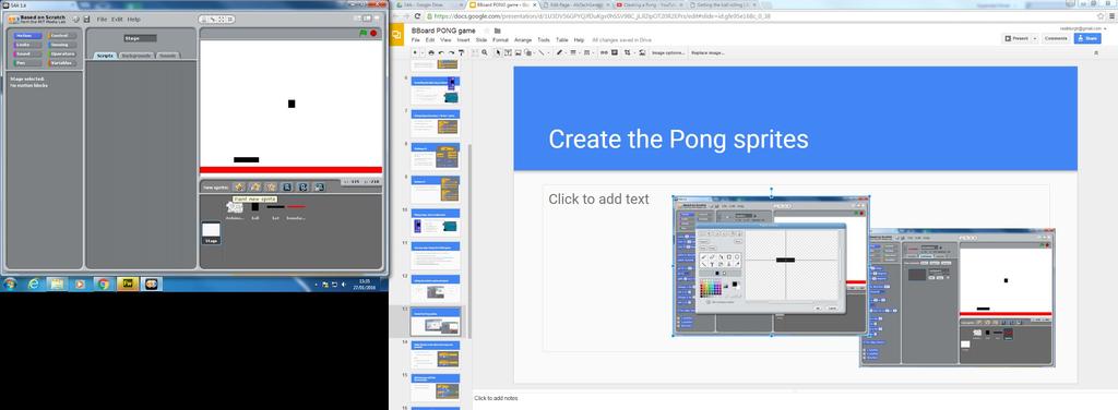 HELP! CLICK HERE Create the Pong sprites: bat,