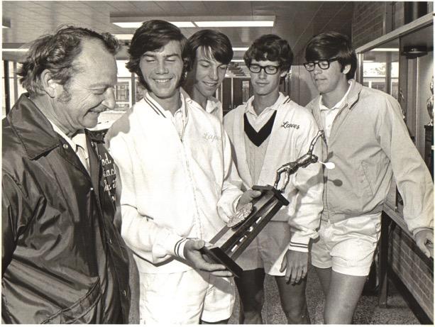 Boys Tennis Lapeer High and coach Rod McEachern (far left) won the 1971 boys Class A state championship.