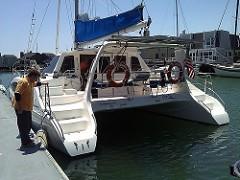 four-student course, you will learn to maneuver a large cruising catamaran under both