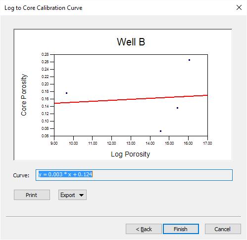 Click Calculate, and CycloLog enters the porosity values from the selected log.