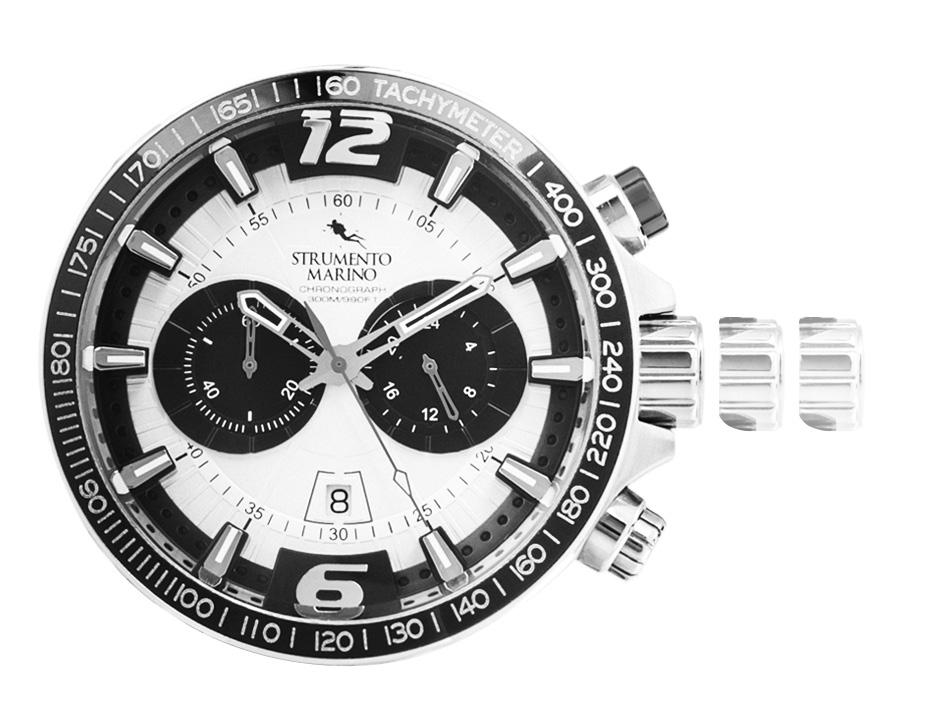BATTERY : SR927W BATTERY LIFE: 5 YEARS Chronograph minute hand 24H hand Button A start/stop Crown