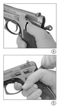 Unloading the Pistol ALWAYS MAKE SURE THE PISTOL IS POINTED IN A SAFE DIRECTION!