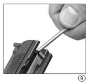 Firing Pin Disassembly Push in the rear end of firing pin using a suitable tool, below the level of the firing pin stop, and shift the firing pin stop approx. 2 mm down (Fig. 9).