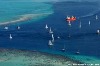 Looking at the Raiatea chart you will see the G.B.C. in the middle of the lagoon between Tahaa and Raiatea.