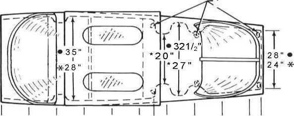 SECTION 6 WEIGHT & BALANCE/ EQUIPMENT LIST CESSNA CABIN HEIGHT MEASUREMENTS FIREWALL FACE OF INSTRUMENT PANEL DOOR OPENING DIMENSIONS WIDTH (TOP) WIDTH (BOTTOM) HEIGHT (FRONT) HEIGHT (REAR) 3 1 " 3