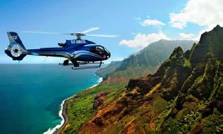 KAUAI ACTIVITIES HELICOPTER FLIGHT DELUXE This flight will take you over a world of lush tropical rainforests, jagged mountains, sea cliffs, beaches, and craters