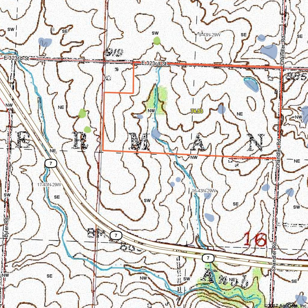 Topography Map map center: 38 31' 18.28, -94 8' 12.