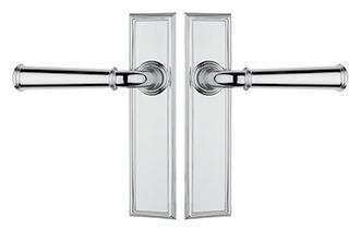 Passage Door Hardware TRADITIONAL HARDWARE SET 6: PASSAGE DOOR LEVER ON PLATE $955 Brass (Polished or Satin) $1092 Chrome or Nickel (Polished or Satin) $1382 Antique Brass