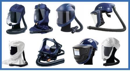 The air pressure inside the mask or hood is higher than the surrounding air, which means that