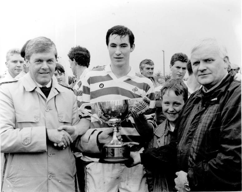 JAMES HURLEY MEMORIAL CUP and the victorious South East U21 hurling and football teams. James also wore the famous Cork red jersey when playing with the Cork junior footballers.
