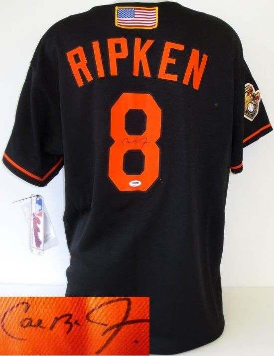 BALTIMORE ORIOLES 1. Cal Ripken Jr Signed Baltimore Orioles Auth Black Majestic Jersey ITP PSA/DNA (BWU001-01) $424 2.
