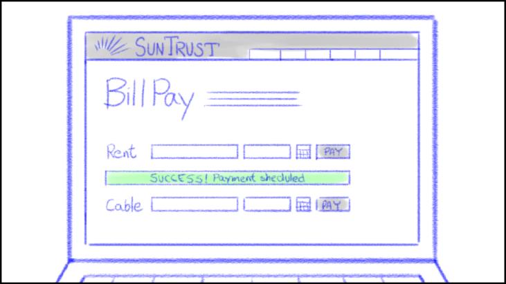 SunTrust Online Cash Manager Demo Page /3 6 4 4:00 6 5 Here, you have the ability to schedule payments and view bill reminders as well as pending payments.