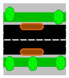 - Reduces vehicle speed (more effective when used in series). - Reduced crossing distance for pedestrians thereby increasing pedestrian safety.