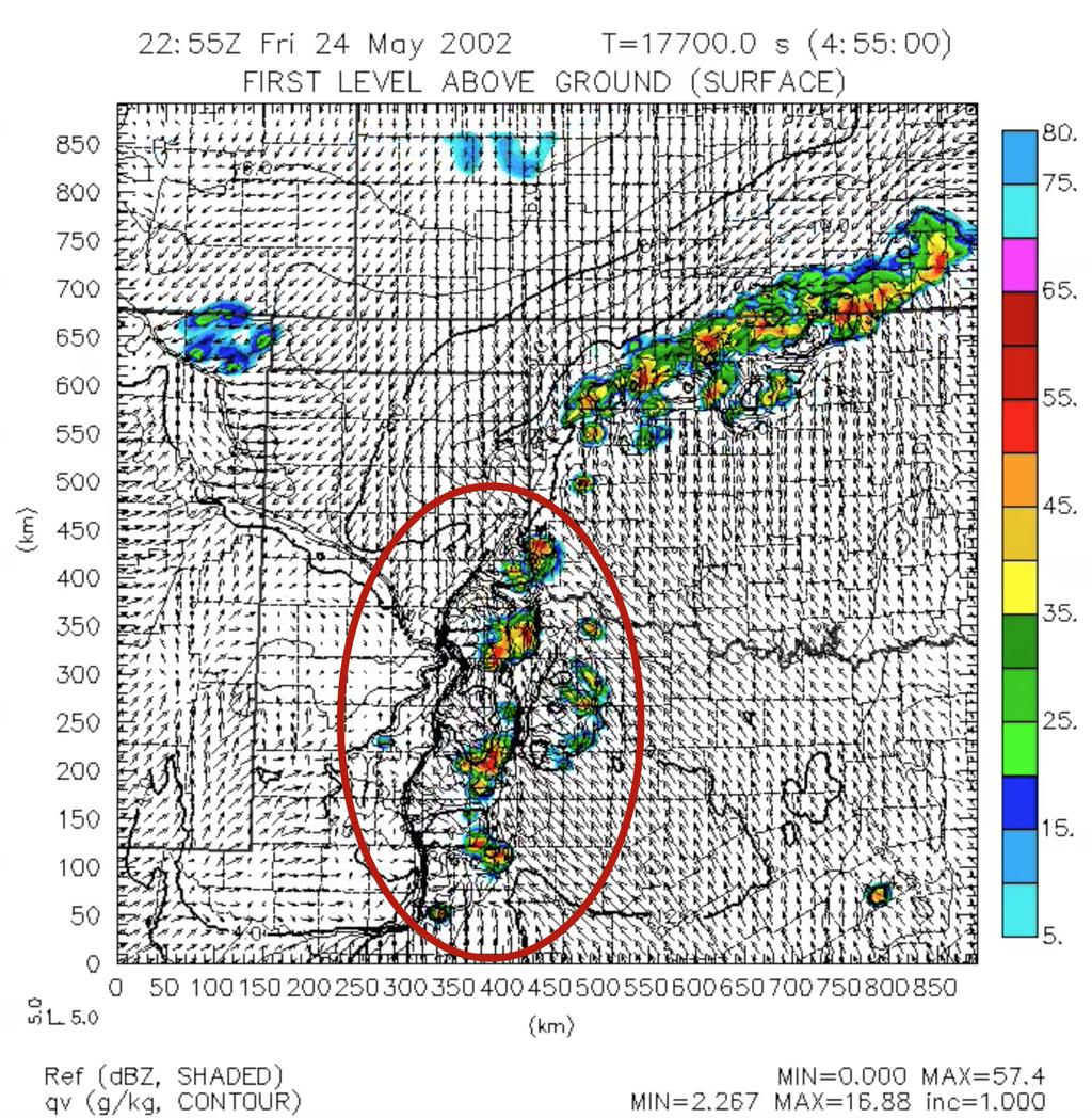 3.4.5 The Dryline as a Focus of Convection Drylines are one of the most important airmass boundaries in the Great Plains since this region experiences the greatest frequency of severe convective