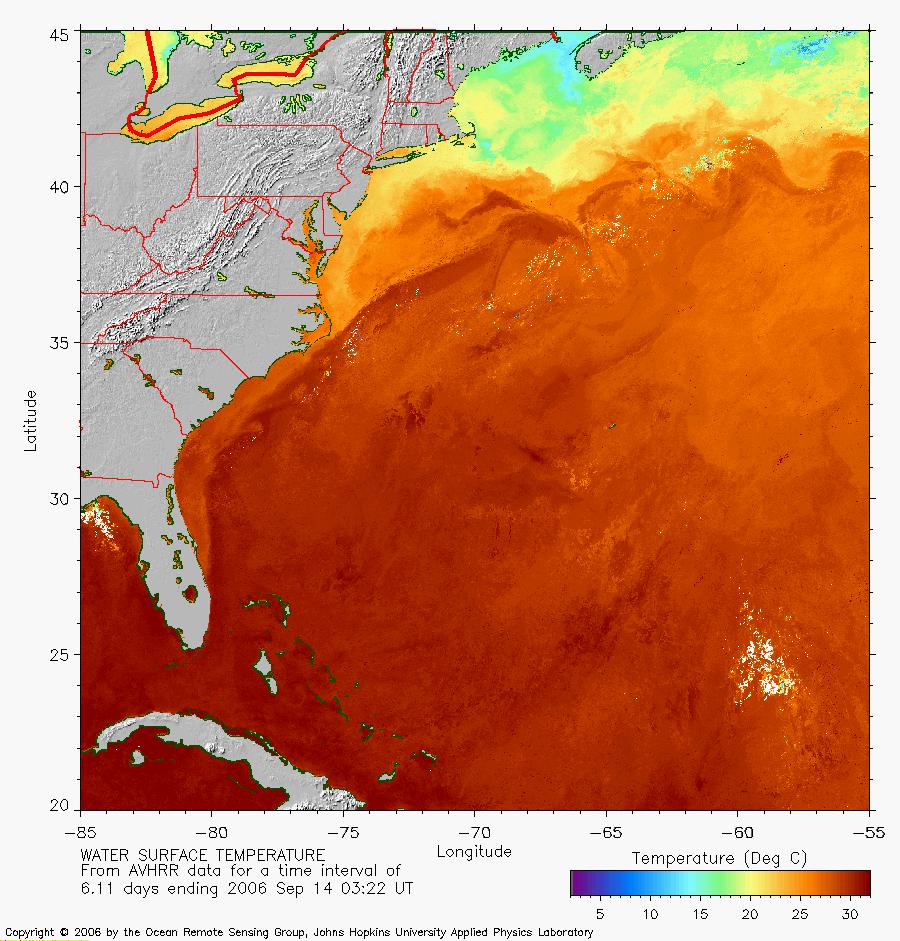 SST Field 7 Day Composite Courtesy of JHU/APL