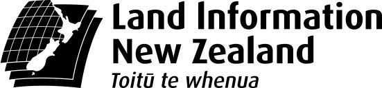 HYDROGRAPHIC NOTE New Zealand Hydrographic Authority Land Information New Zealand Radio New Zealand House 155 The Terrace PO Box 5501 Wellington 6145 New Zealand (For instructions, see next page)