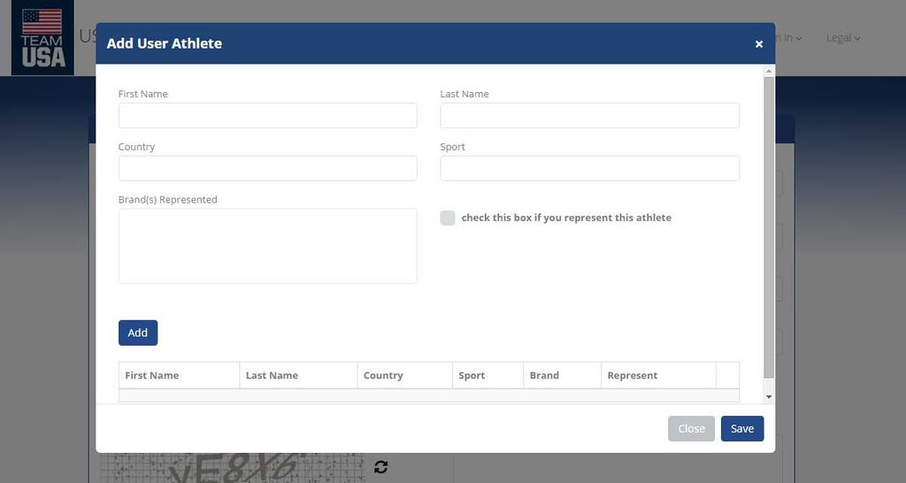 8 SIGNING UP ADD ATHLETES By selecting any designation other than Athlete/Coach/Official you will need to add the athletes you are submitting on behalf of.