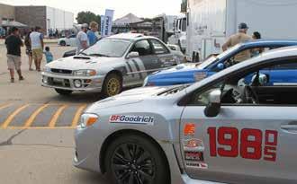 next to the NRSCCA Trailer with local Autocross and Rallycross competitors cars on display.