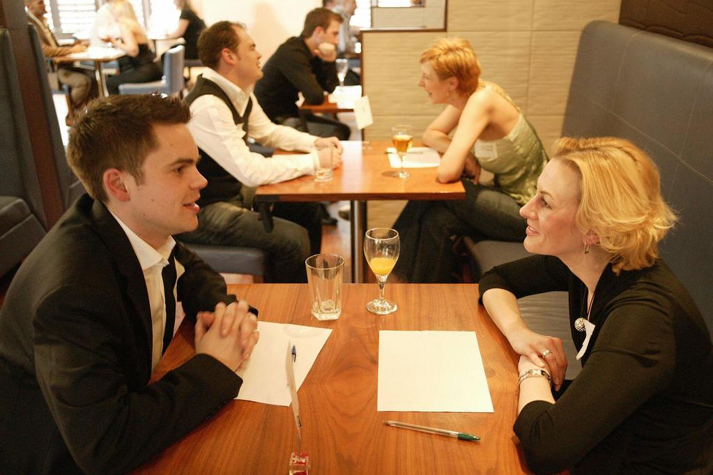 Add-on: Speed Dating Participants sit opposite to each other.