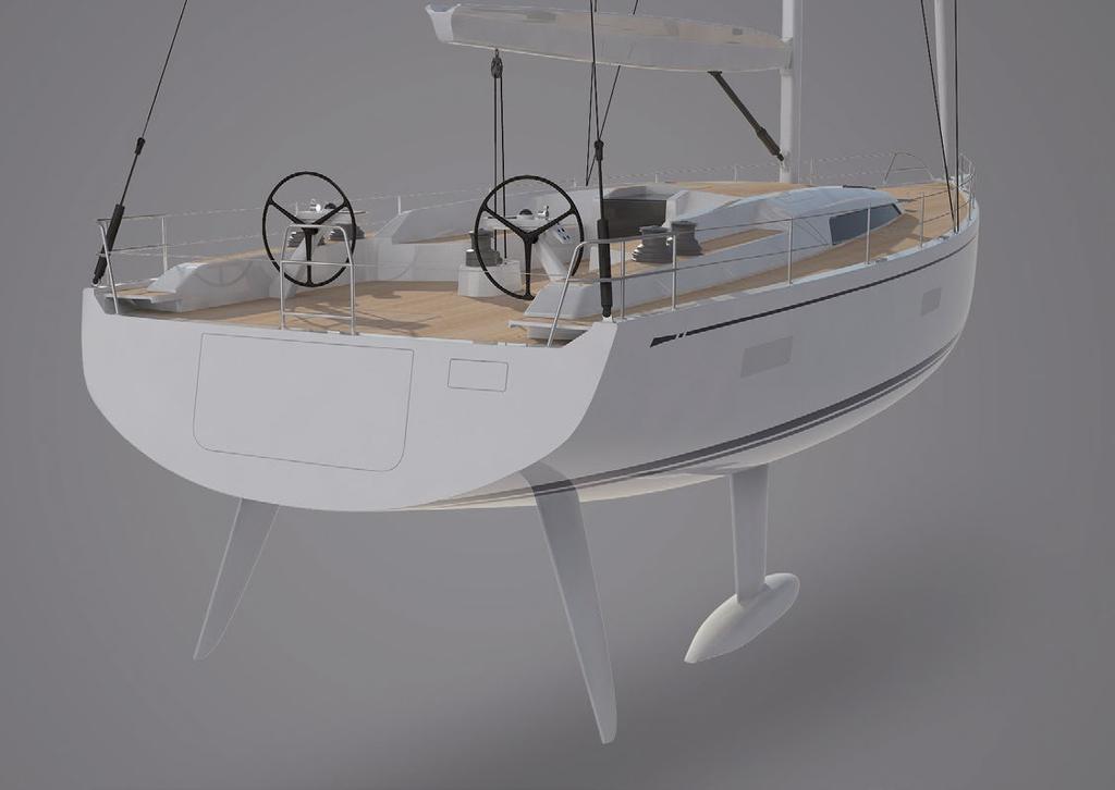Design Germán Frers This new design was created practically simultaneously with the Swan 78 as a complement to the larger sister of the new bluewater line of yachts.