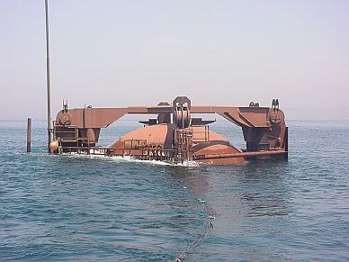 Large Scale Prototypes Archimedes Wave Swing Uses a buoyant float chamber which moves relative to a base on the sea bed.