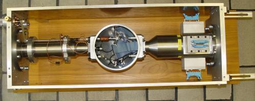 1 The Coulomb Excitation Target Chamber Figure 1: View of the target chamber from above. In this picture, the beam goes from left to right.