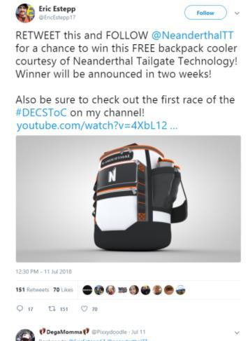 This program connected newcomer Neanderthal with fans of the Double E Cup Racing Series, the most watched stop motion NASCAR series on YouTube.