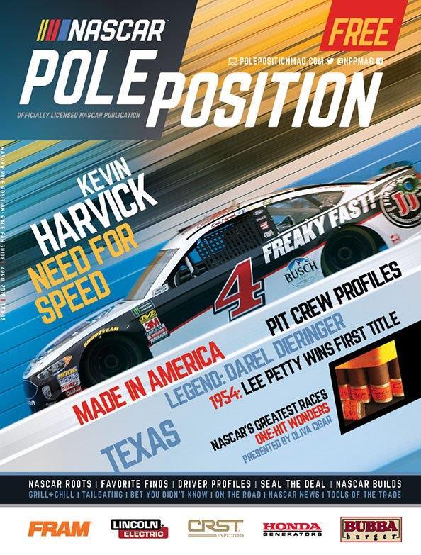 NASCAR POLE POSITION MAGAZINE Edition overview COMPOSITION Full-color throughout TRIM SIZE 8 3/8 x 10 7/8 STOCK BINDING COVER CONTENT & DESIGN READERSHIP DISTRIBUTION DIGITAL EDITION 8pt.