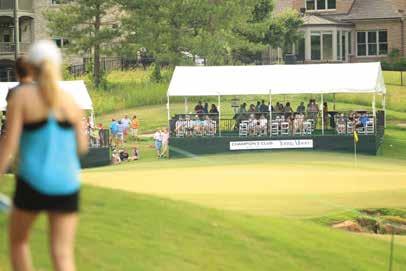 $2,500 CHAMPION S CLUB Access to elevated viewboxes on holes 9, 16 & 18 Open air, covered areas with cooling fans Snacks, beer, wine, sodas and