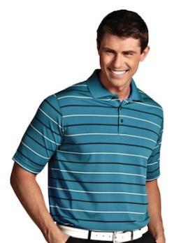 3-buttin placket with dyed to match buttons, flat knit collar, & open cuff. Slazenger Merit Polo Shirt - $29.