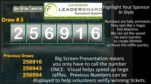 L R S LeaderBoard Raffle System FULLY ANIMATED ON BIG SCREEN LeaderBoard has worked with