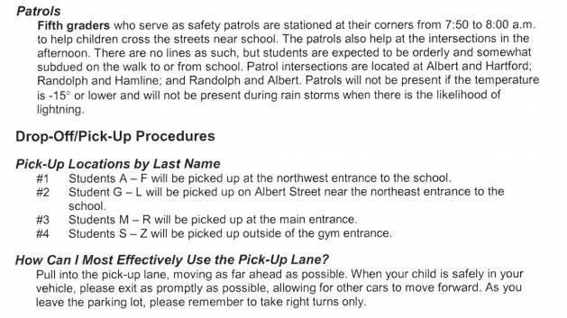 From the Holy Spirit Parent Handbook (2016-2017) In May of 2016, the intersections of Hartford and Albert and Hartford and Pascal were examined by Saint Paul Public Works.