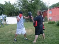 Practice 3 step combo (in a 3 step combo, you re working 3 combos at the same time) When 2 Mitts are up, execute a jab, jab, cross When 1 Mitt is up, execute a jab, if the mitt goes side ways,