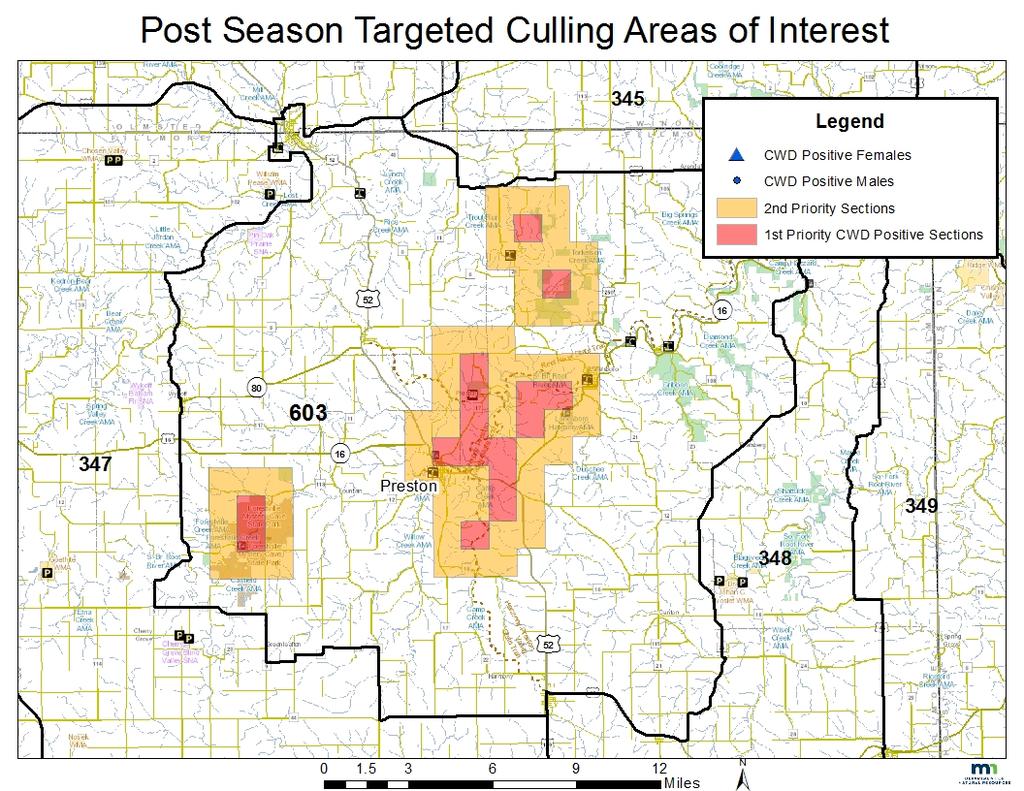 Targeted Culling Working on contract with USDA-Wildlife Services for targeted culling Focus will be primary core area, Forestville State