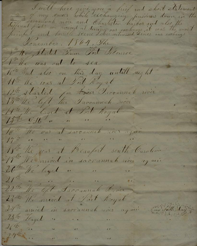 This portion of his Jacob Klugh's civil war record was written on a single sheet 9 3/4 inch by 15 1/2 inch sheet.