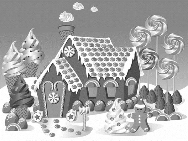 One day, Hansel and Gretel saw an ice-cream house and they ate some icecream.