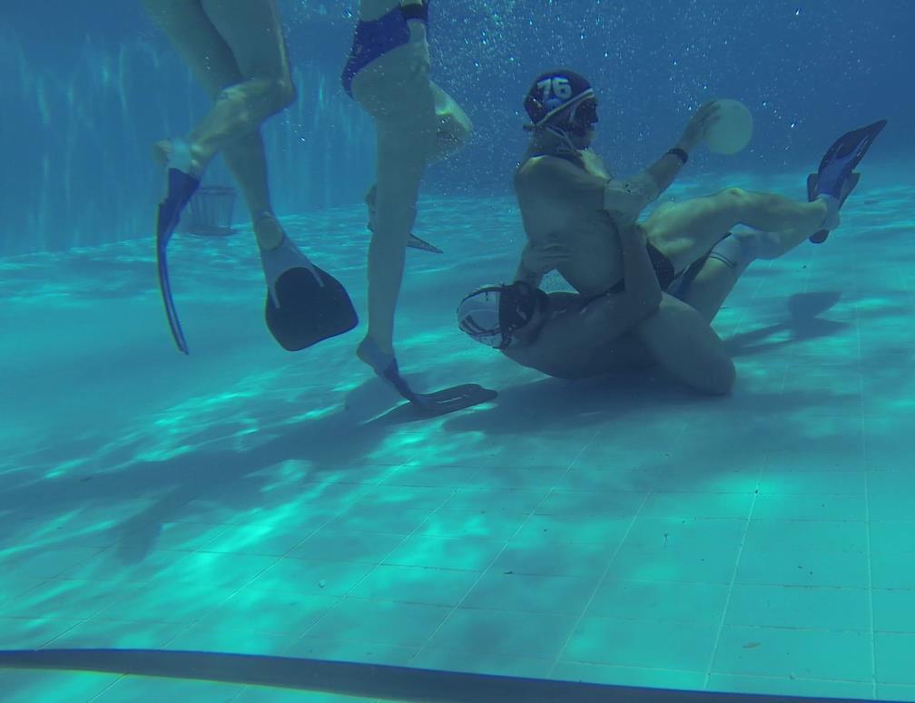 UNDERWATER RUGBY Underwater team sport Ball must not leave the water Can be passed about