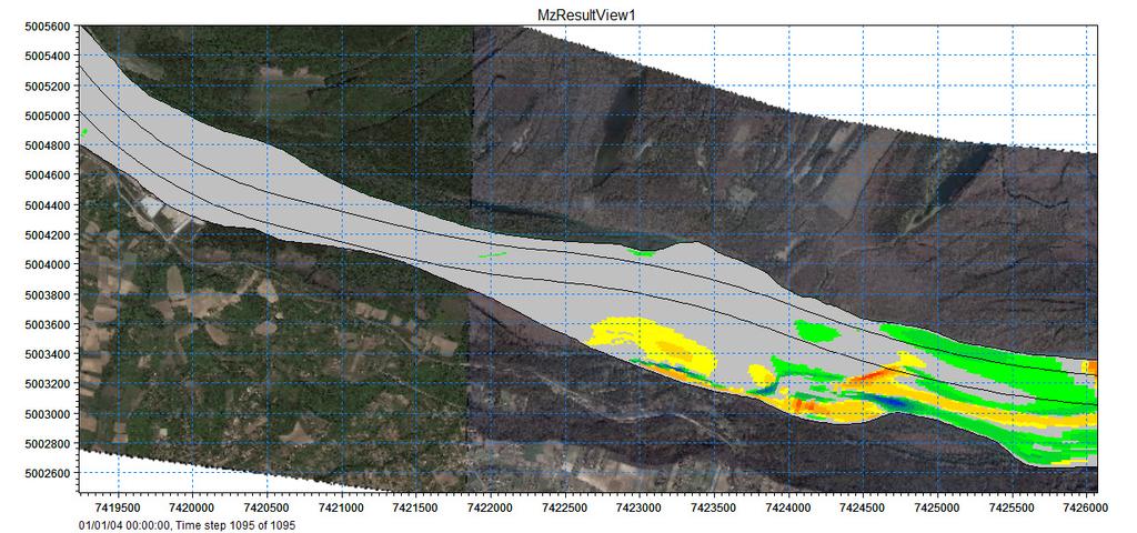 Profile EP192 Figure 12: Cortanovci - Existing bathymetry (2012) with location of the fairway and chainages Figure 13 presents the cross-section km 1,237.175 and the location of the fairway.