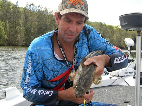 Flathead on Blades By Andy Gunn Fishing the Maroochy River on a weekend during the school holidays, with the increased boat traffic and just enough rain during the week to discolour the water can be