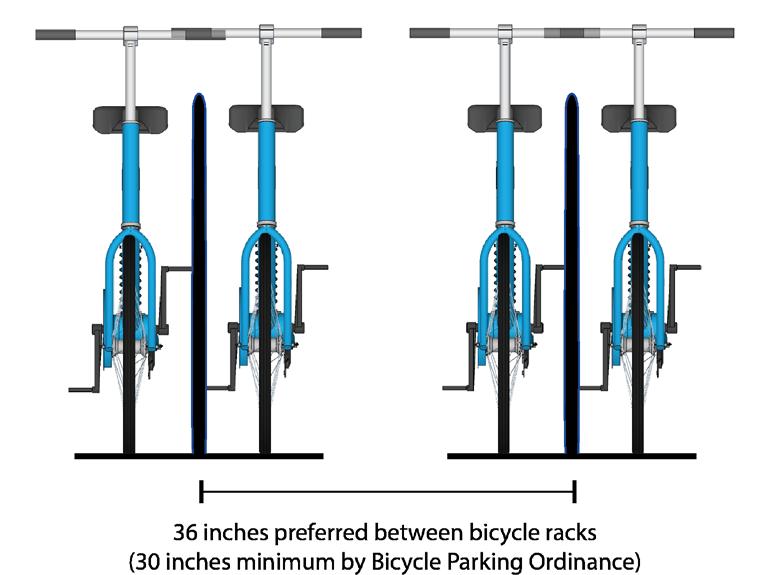 Figure 3: Bike Corrals Bicycle corrals can be a good way to accommodate up to 10 bikes in one automobile parking
