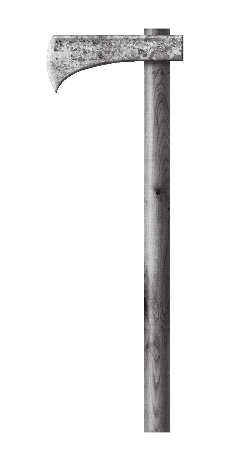 Dwarven battle axes usually consist of a double-edged blade, often with a spike on top. Battle axes are employed by foot soldiers with great effect versus mounted opponents.