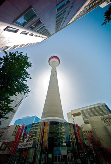 Sponsor Messages Located 191 metres (626 feet) above the downtown core, the Calgary Tower offers a truly spectacular