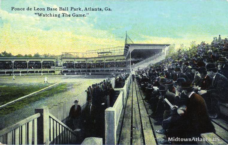 Built in 1924, and originally named Spiller Park, Ponce de Leon Park served as the home field for the Atlanta Crackers until 1964, and was torn down in 1967. Courtesy of Mike Gora and Midtownatlanta.