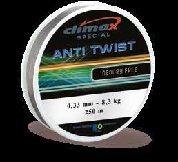 CLIMAX SPECIAL SYNERGY This innovative fishing line unites the best attributes of two proven materials: The strength of the nylon core lies in its high breaking strain and knot strength, the